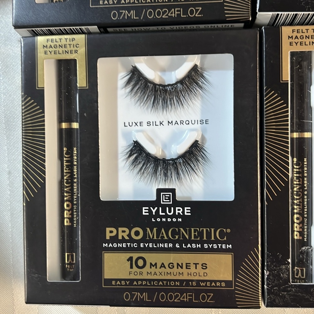 4 pairs EYLURE London Pro Magnetic eyeliner and lash system Luxe silk marquise - Picture 2 of 4